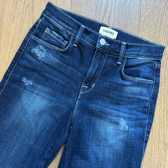 L’Agence Alexia High Rise Crop Denim Jean - Dark Blue - Size 25 - Like New - Picture 2 of 8